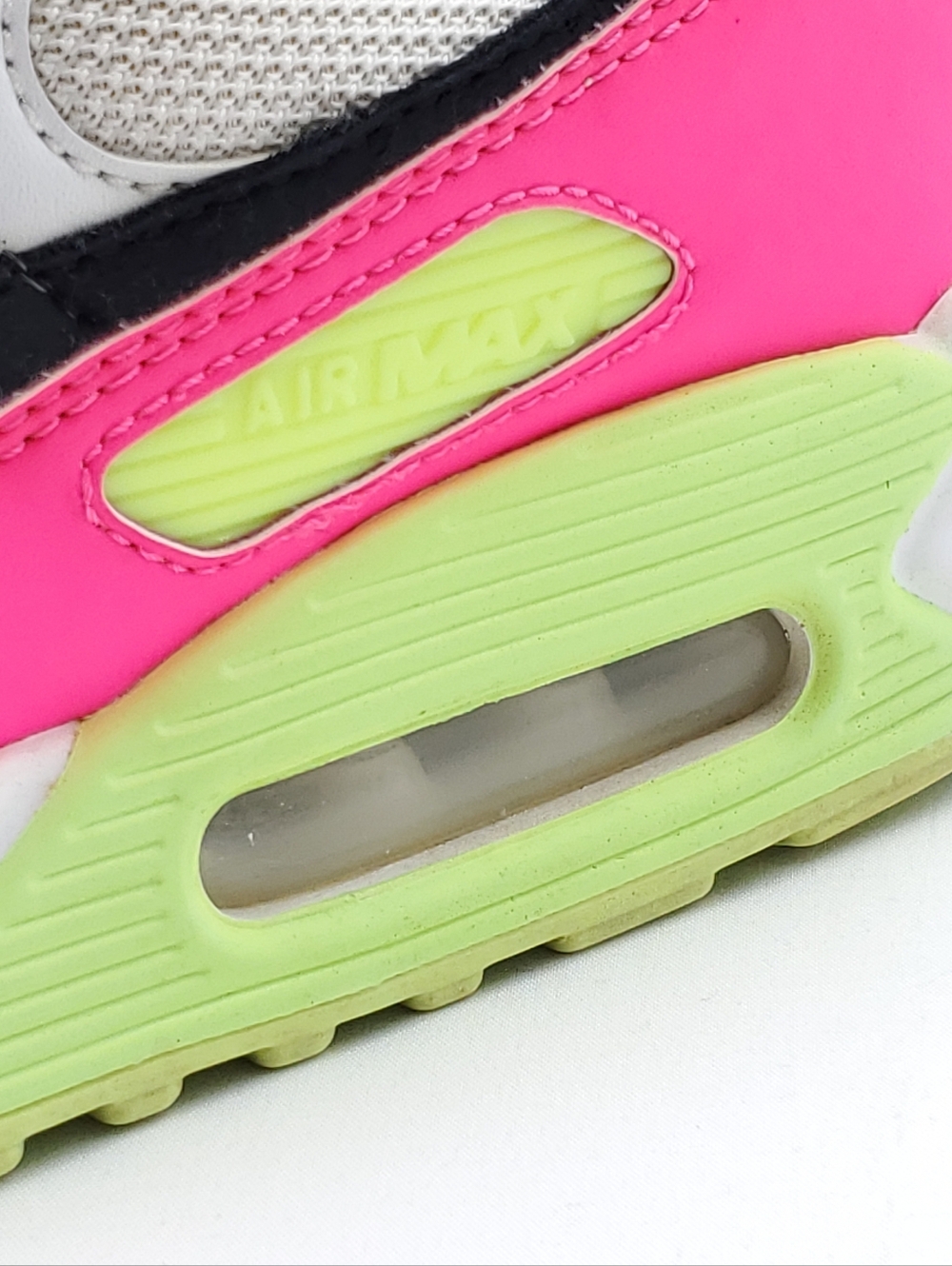 NIKE Air Max 90 Sneakers Watermelon White/Pink Neon Activewear Shoes Womens Sz 9 - Picture 9 of 10